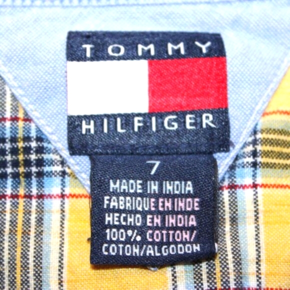 Tommy Hilfiger Kids Plaid Short Sleeve Shirt - Size 7 - Picture 5 of 5